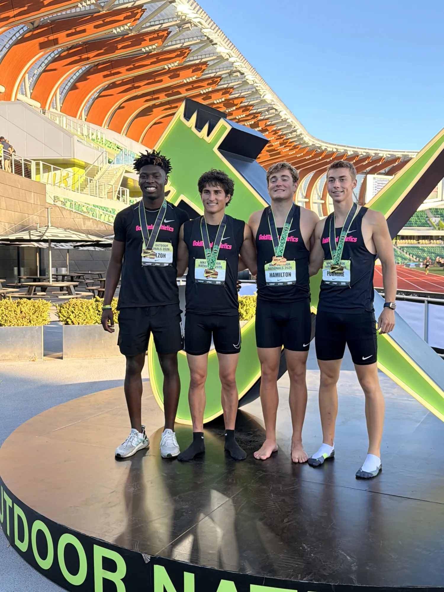 Gold Medal Athletics athletes at Nike Outdoor Nationals 2026